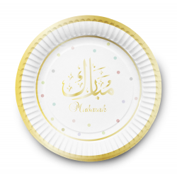 Dessertbordjes Mubarak wit/ goud (set van 6)