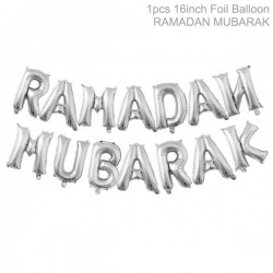 Ramadan Mubarak letters silver