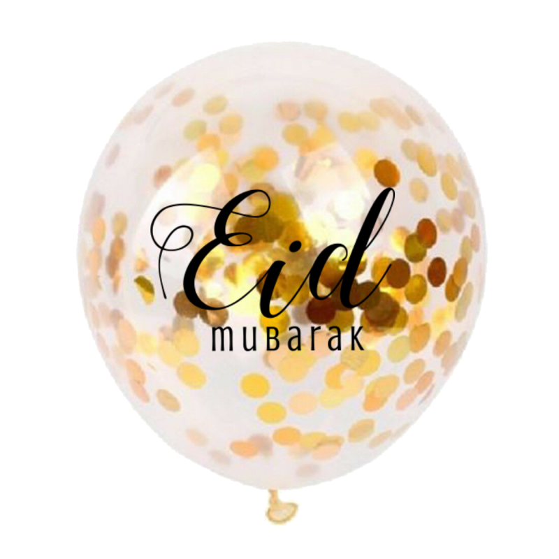 Luftballons Eid Mubarak Konfetti Gold (5 Stück)